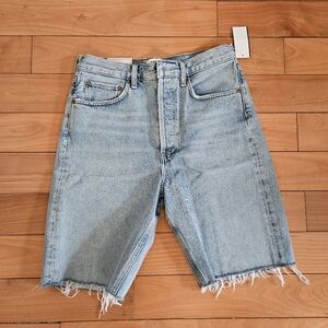 Agolde Light Blue Denim Cutoff Shorts